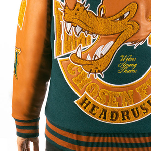 Vêtements de rue personnalisés avec logo, broderie en chenille de haute qualité, toile d'hiver, antibactérien, respirant, bomber, lettreman, baseball - Product Image 4