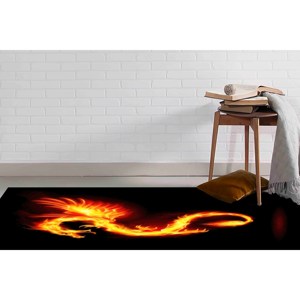 Tapis imprimé en 3D Dragon Fire, motif animal mignon, lavable en machine, décoration moderne pour la maison, tapis à poils doux - Product Image 4