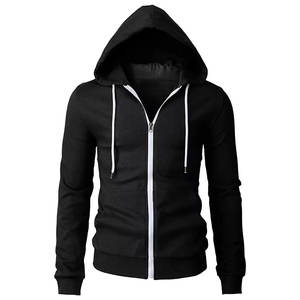 <b>Black</b> Solid Color <b>Plain</b> Blank Sports <b>Hoodies</b> with Zip Pockets <b>Hoodies</b>. - Product Image 1