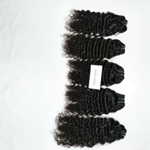 100% Extensiones de cabello indio virgen crudo Onda recta y suelta Paquetes de cabello humano alineados con cutícula texturizada profunda/suelta - Product Image 1