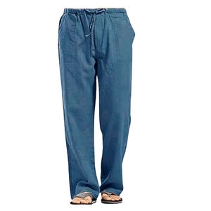 Pantalon de détente pour homme en tissu anti-rides de haute qualité, nouveau design, 100% coton lin, décontracté, lourd - Product Image 2