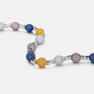 Collar de Eslabones de Moissanita Colorida, Estilo Hip Hop, Cadena Cubana de Latón con Gemas Multiformes de Primera Calidad, Regalo - Product Image 3