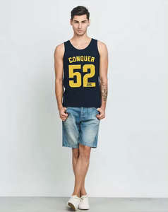 เสื้อกล้ามพิมพ์ลายสำหรับทุกเพศเสื้อกล้ามผ้าคอตตอนผ้าโพลีเอสเตอร์สวมใส่สบายปักลายสีพาสเทล - Product Image 2