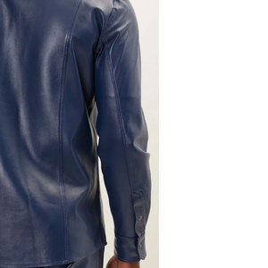 Chemises en cuir pleine fleur de haute qualité pour hommes Poches avant coutures renforcées Chemises pour hommes - Product Image 6