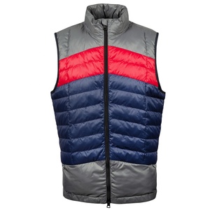 Chaleco acolchado ligero para hombre al por mayor acolchado colorblock de plumón brillante abrigo chaqueta sin mangas con cremallera completa prendas de vestir exteriores - Product Image 1