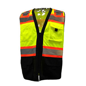 Ropa DE SEGURIDAD reflectante negra de alta visibilidad, chaleco de seguridad reflectante personalizado de alta visibilidad con bolsillos - Product Image 1