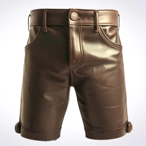 Shorts en cuir classiques pour hommes, confortables, doublés, durables, respirants, décontractés, mode, extérieur, shorts en daim pour hommes - Product Image 1
