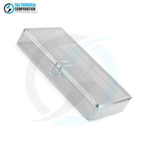 Panier à mailles fines manuel en acier inoxydable, couvercle, durable, réutilisable, solution de rangement pour instruments médicaux chirurgicaux, hôpitaux - Product Image 6