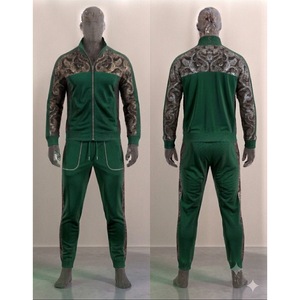 Men's <b>Yellow</b> Red Color Blocking <b>Tracksuit</b> Set Full Sleeve Zipper Jacket Joggers Sporty Trackstar OEM Private Label - Product Image 6