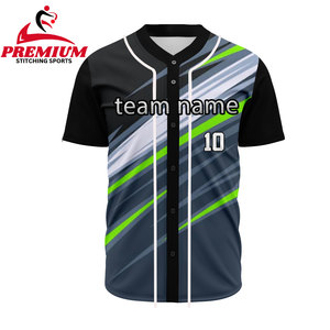 Pull à rayures en sublimation pour hommes, chemises de baseball, maillot à manches courtes, maillots de baseball personnalisés pour adultes - Product Image 3