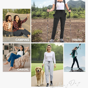 Pantalones de golf de ajuste personalizado para mujer, cintura elástica, Material transpirable duradero, logotipos personales, etiquetas, colores de etiquetas disponibles - Product Image 5