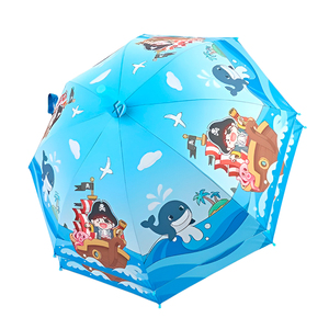 ร่มไนลอนเปิดอัตโนมัติลายการ์ตูนน่ารักสำหรับเด็กหญิงและเด็กชาย ดีไซน์พับสามตอน พร้อมเสียงนกหวีดสำหรับวันฝนตก - Product Image 2