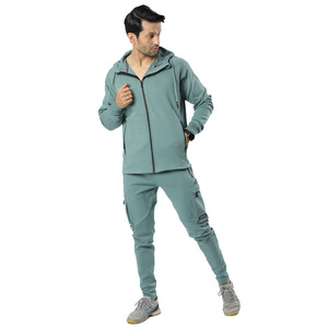 Conjunto de Sudadera con Capucha y Pantalones Casuales para Hombre, con Cremallera de Color Personalizado, de Alta Calidad, para Invierno - Product Image 1