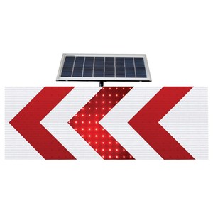 Señal de Dirección para Curvas Peligrosas T-33B con Energía Solar, 1550 x 550 x 100 mm, Señal de Flecha Reflectante de Metal para Uso en Carreteras - Product Image 1