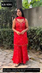 Premium Ladies 3 Piece Sharara Set Traditional Kurta Sharara with Dupatta Custom Colors & Bulk Order for Best Price - Product Image 2