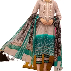 ステッチインドパキスタンイスラム教徒の女の子女性ドレスパンジャブドレスサルワールカミーズ芝生クルティパーティーウェアウェディングドレス