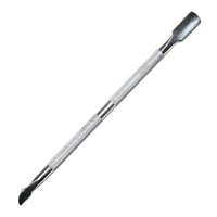Pousse-cuticules carré professionnel réutilisable en acier inoxydable léger, outil de soin des ongles double usage, durable et personnalisable pour manucure