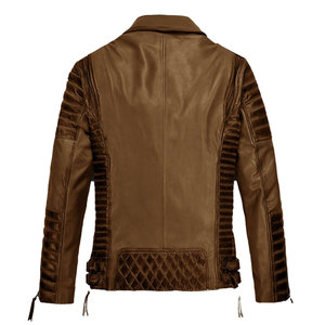 Chaqueta de Motociclista de Cuero Genuino para Hombre, Estilo Vintage, Logotipo Personalizado en Relieve 3D, Venta al por Mayor OEM 2026 - Product Image 2