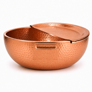 DIVRIS Double Wall Copper Plated Stainless Steel Pedicure Bowl Handcrafted Foot Spa Basin Nail Salon Wellness Centres Hotels - Product Image 1