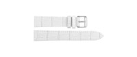 Bracelet de montre unisexe en cuir véritable blanc 1304, 8-24 mm, boucle en acier inoxydable, réglable, pour montre connectée, respirant et souple