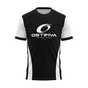 T-shirts décontractés pour hommes à col rond, coupe classique, avec logo de marque personnalisé sur le devant, 100 % polyester, impression par sublimation, manches courtes, vente en gros - Product Image 1
