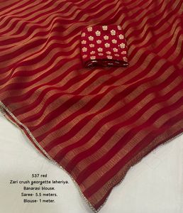 Festival Wear Georgette Avec Zari Crush Leheriya Saree Femme Fabricant Et Fournisseur De Mode De Surat - Product Image 2