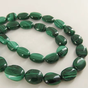 Nouveauté : Pierres de malachite vertes lisses de forme ovale, en vrac, pour la fabrication de bijoux, fournitures pour grossistes, environ 12 pouces, 5-10 mm de long. - Product Image 5