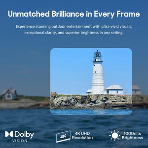 55 Inch 120Hz 4K Smart Outdoor <b>TV</b> 1000nits Sunlight Visible IP55 Waterproof Audio Video Works Voice Assistant for Kitchen Use - Product Image 6