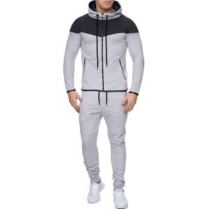 Conjunto Deportivo de 2 Piezas para Hombre, Invierno, Casual, Estampado Sólido, con Capucha y Cordón Ajustable, Logotipo Personalizable, 100% Algodón, Alta Calidad - Product Image 1