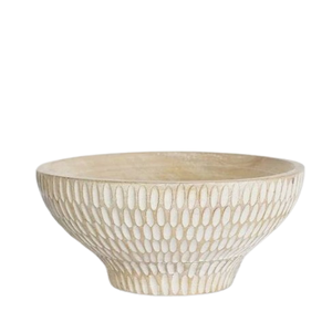 Bols à pâte en bois ustensiles de cuisine en gros conception gravée de haute qualité cuisine table grande taille bol rond en bois - Product Image 1