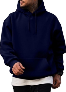 Sudaderas con capucha esenciales de marca personalizada de alta calidad para hombre, suéter de mezcla de algodón flocado, sudaderas con capucha extragrandes elásticas de avena oscura, Sudadera con capucha para hombre - Product Image 3
