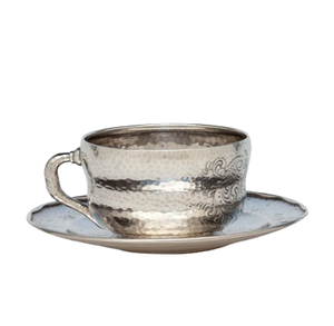 Tasse et soucoupe en acier inoxydable pur, ensemble de tasses et soucoupes les plus vendus, tasse à thé en métal faite à la main pour servir du café et du thé - Product Image 3