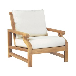 Canapé de patio en teck de style resort, fabriqué en Indonésie, meubles en bois massif - Product Image 1