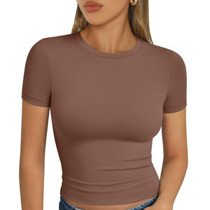 Haut court pour femmes de haute qualité Street Wear Offre Spéciale matériau respirant et durable motif solide grande taille - Product Image 4