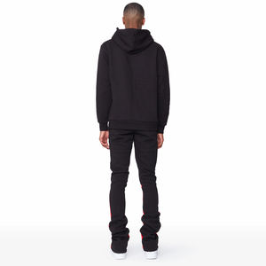 2025 ropa de calle de invierno personalizada chándal de alta calidad pantalones de chándal acampanados en blanco Unisex Sudadera con capucha apilada Jogger Set hombres 100% algodón - Product Image 2