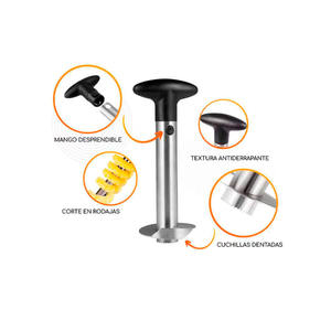 Éplucheur d'ananas Myrva en acier inoxydable, outil manuel pour fruits, facile à nettoyer, lavage à la main uniquement - Product Image 4