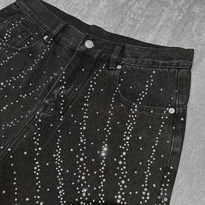 Shorts Bermuda Homme Taille Haute à Paillettes Style Urbain en Toile de Coton avec Boutons et Motif à Pois - Product Image 3