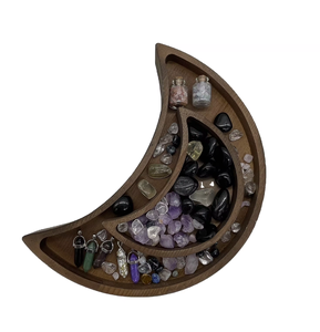 Plateau en bois personnalisé de qualité supérieure, présentoir en cristal, pierres de guérison, décoration d'intérieur, cadeau, plateau en bois - Product Image 4