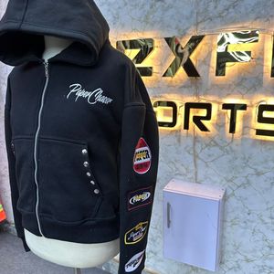 Logo personnalisé de marque privée imprimé numérique 100% coton hiver sweat à capuche zippé fabriqué en usine pas cher prix sweats à capuche unisexe - Product Image 2