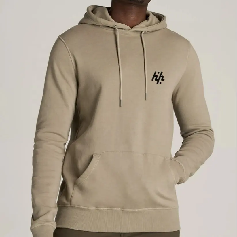 Mode Hoge Kraag Zwaargewicht Blauwe Kleur Hoodie Custom Logo Mannen Streetwear Essentials Custom Hoodie (Paypal Geverifieerd)