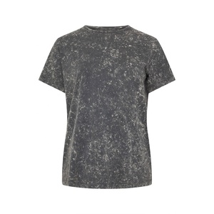 T-shirt à col rond pour femme avec logo personnalisé, manches courtes, en coton doux, respirant, coupe décontractée, haut d'été, vêtements en gros - Product Image 3