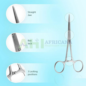 Pinzas Hemostáticas AHI Crile de Acero Inoxidable, Instrumentos Quirúrgicos Médicos Profesionales Manuales de Clase I, Certificación CE General - Product Image 2