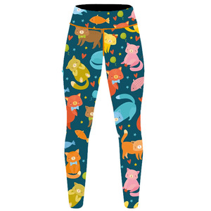 Leggings de yoga taille haute pour femmes, impression graphique de couleur unie, impression numérique d'écran de broderie par sublimation sur tissu tricoté - Product Image 3