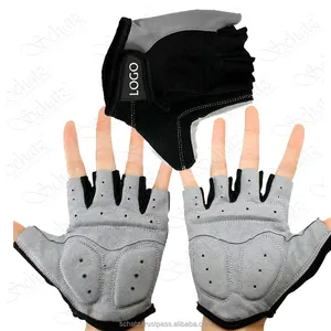 Hot Sale 2024 Adjustable and Durable Half Finger Leather Gloves Custom Made Windproof Palm Protection Breathable Cycling Gloves