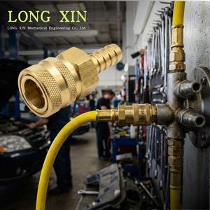 1/2" Heavy-Duty Brass <b>Quick</b> Release Socket, Hose Shank <b>Connector</b> for Fluid Transfer (JTSP-12SH) - Product Image 3