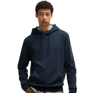 Sudadera con Capucha para Hombre, Color Azul Marino, de Invierno, de Algodón y Felpa, Cálida, Informal, Lisa, con Capucha, Manga Larga, Estilo Urbano, Color Sólido, Personalizable - Product Image 3