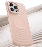 Coque arrière de protection de luxe magnétique en TPU silicone ultra-mince antichoc avec motif vague 3D en relief pour iPhone 16 Pro Max 16 Plus