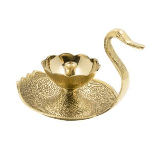 Lampe à huile traditionnelle en laiton de style moderne artisanal, canard Nanda Diya, pour la maison, le temple et la décoration festive de Diwali - Product Image 1