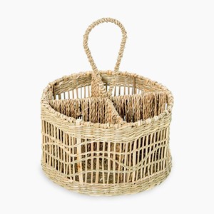 Sea grass cutlery holder container seagrass flatware <b>storage</b> for christmas holiday table decor - Product Image 1