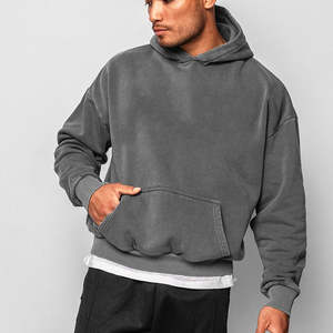 Meilleures ventes de sweats à capuche vintage lavés à l'acide personnalisé surdimensionné fabricant de sweats à capuche en coton épais vierge coupe carrée sweats à capuche pour hommes - Product Image 3